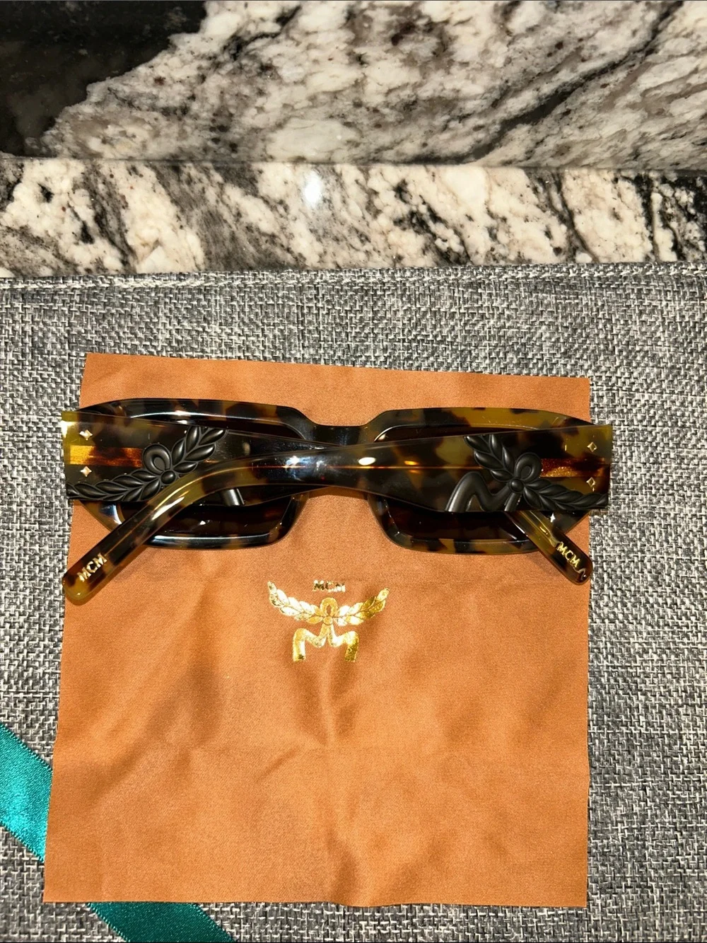 MCM Tortoiseshell Rectangular Sunglasses with Brown Lenses